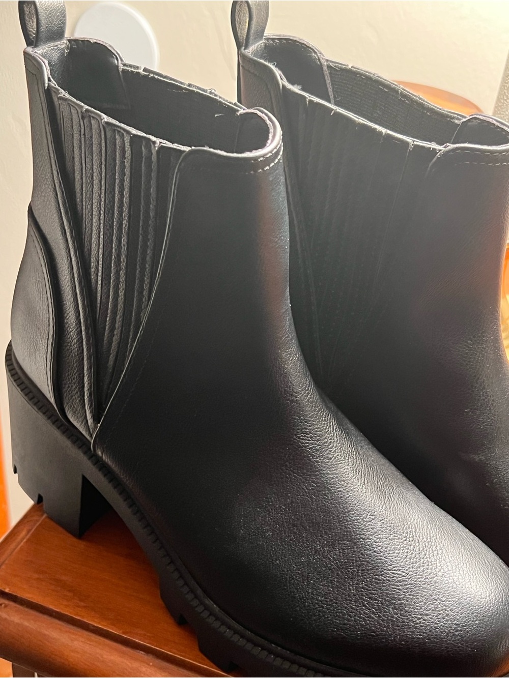 Dolce Vita Black Chunky Chelsea Ankle Boots